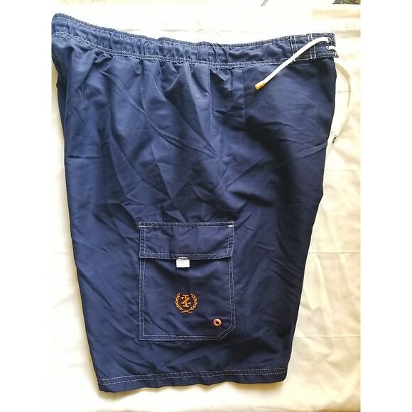 IZOD Men’s Swim Trunks With Pockets Colors Blue Swimsuit Size XL - Picture 4 of 12